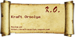 Kraft Orsolya névjegykártya